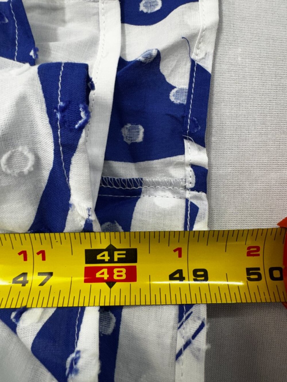 Chicos Flutter Sleeve Smocked Petite Maxi Dress Blue White Clip Dot Sz 16P - Picture 15 of 16